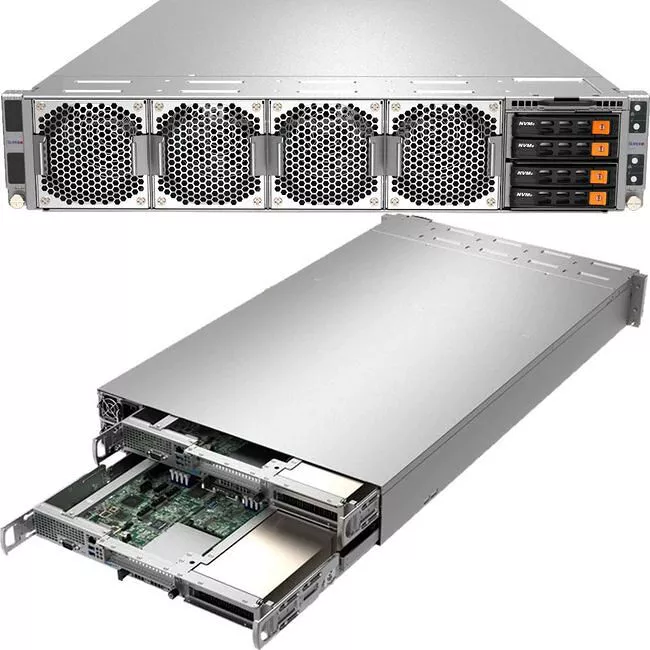 Supermicro AS-2114GT-DNR 2U Rack - 1x AMD EPYC 7003/7002 - 2600 W Redundant PSU Barebone