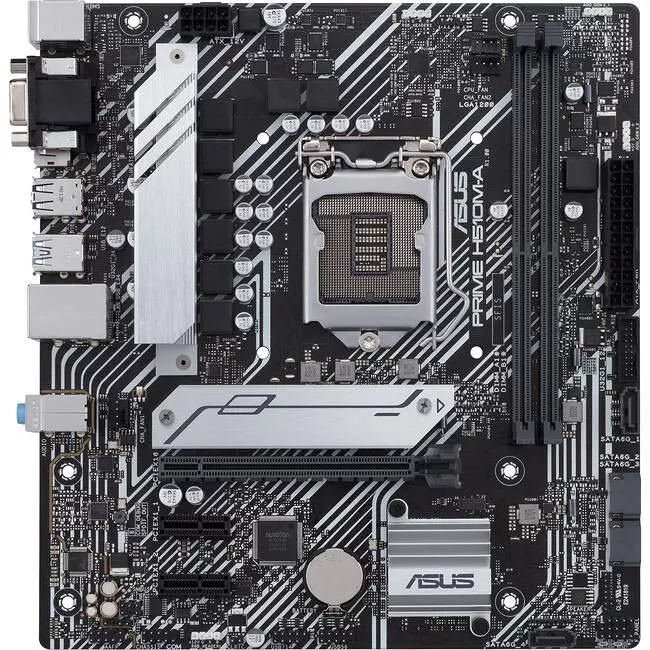 ASUS PRIME H510M-A/CSM Desktop Motherboard - 1x Socket LGA-1200 - Intel H510 - 2x DDR4 - 1x M.2 - 1x PCIe x16 - 1x RJ-45 - Micro ATX