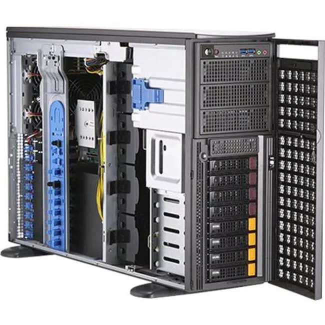 Supermicro SYS-740GP-TNRT Barebone - 4U/Tower - 2x Socket P+/LGA-4189 - 16x DDR4 - 4x GPU - 2x 10GbE - 2200 W Titanium Redundant PSU