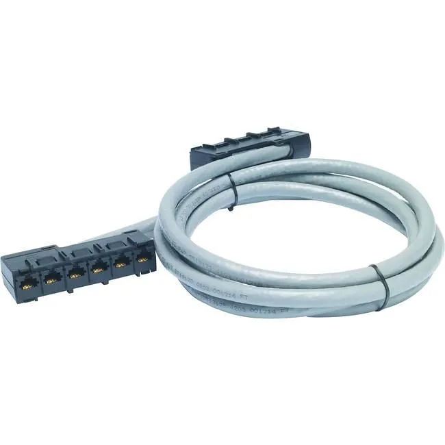 APC DDCC5E-007 Data Distribution Cable, CAT5e UTP CMR Gray, 6xRJ-45 Jack to 6xRJ-45 Jack, 7ft