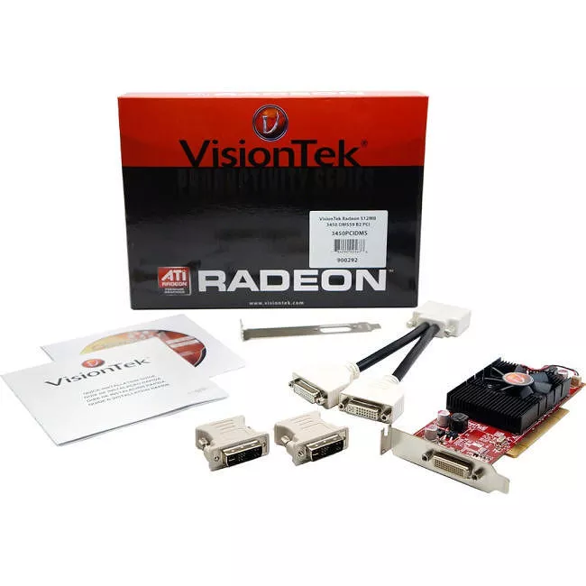 VisionTek 900292 Radeon 3450 SFF 512MB DDR2 PCI DMS59 (2xDVI-I)