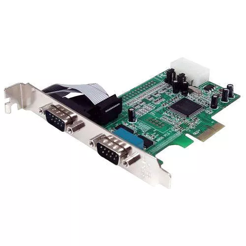 StarTech PEX2S553 2-port PCI Express RS232 Serial Adapter Card - PCIe to Dual Serial DB9 RS-232 Controller - 16550 UART - Windows and Linux