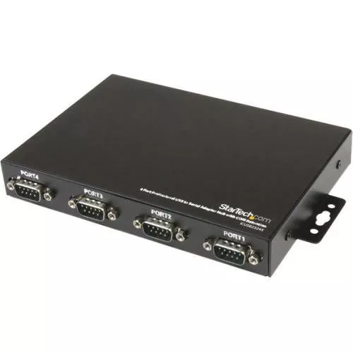 StarTech ICUSB2324X USB to Serial Hub - 4 Port - Wall Mount RS232 Adapter