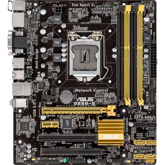 ASUS B85M-E/CSM Desktop Motherboard - 1x Socket H3 LGA-1150 - Intel B85 Express - 4x DDR3 - 2x PCIe x16 - 1x RJ-45 - Micro ATX