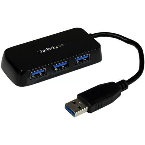 StarTech ST4300MINU3B Portable 4 Port SuperSpeed Mini USB 3.0 Hub Black