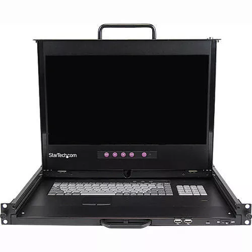 StarTech RACKCOND17HD 1U 17" HD 1080p Dual Rail Rackmount LCD Console w/ Fingerprint Reader
