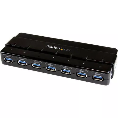StarTech ST7300USB3B 7 Port USB 3.0 Hub with Power Adapter Black