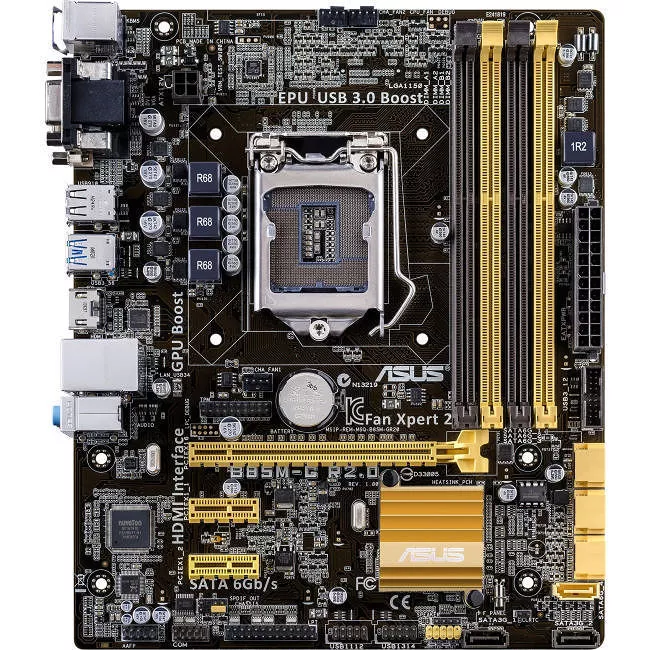 ASUS B85M-G R2.0 Desktop Motherboard - 1x Socket H3 LGA-1150 - Intel B85 Express - 4x DDR3 - 1x PCIe x16 - 1x RJ-45 - Micro ATX