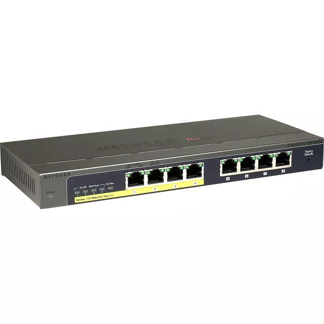 NETGEAR GS108PE-300NAS ProSafe Plus Switch 8-port Gigabit Ethernet Switch with 4-port PoE