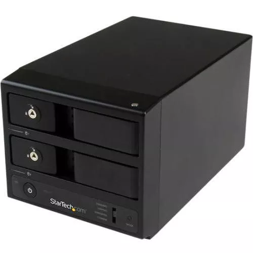 StarTech S352BU33RER USB 3.0 / eSATA Dual-Bay Trayless 3.5" SATA III Hard Drive Enclosure w/ UASP