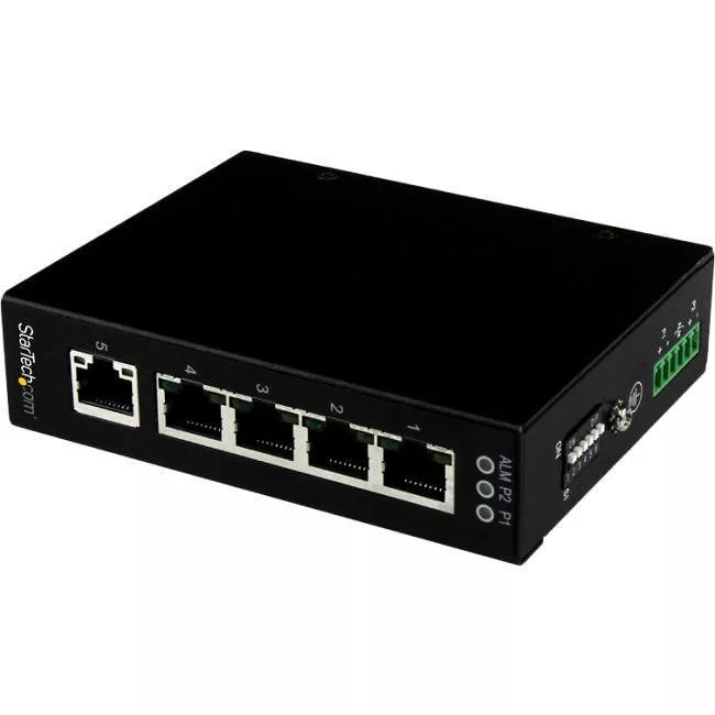 StarTech IES51000 5 Port Unmanaged Industrial Gigabit Ethernet Switch - DIN Rail / Wall-Mountable