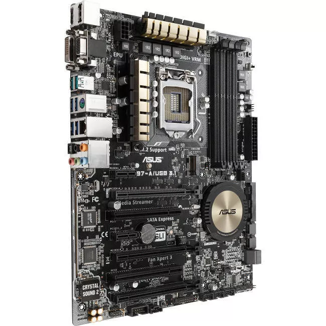 ASUS Z97-A/USB 3.1 Desktop Motherboard - 1x Socket H3 LGA-1150 - Intel Z97 Express - 4x DDR3 - RAID - 1x M.2 - 3x PCIe x16 - 1x RJ-45 - ATX