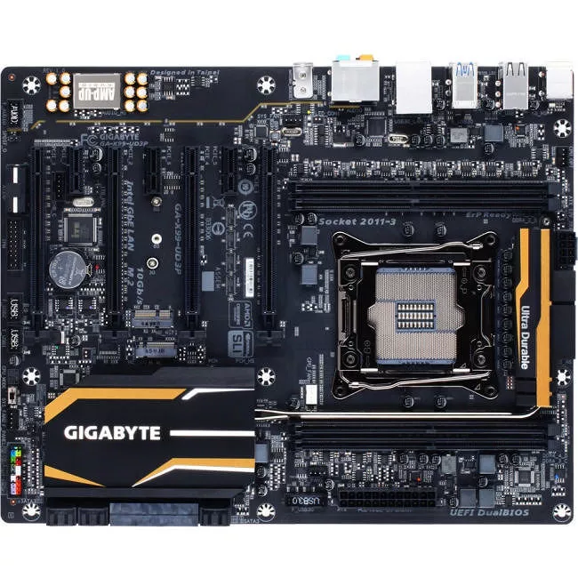 GIGABYTE GA-X99-UD3P Desktop Motherboard - 1x Socket LGA 2011-v3 - Intel X99 - 4x DDR4 - RAID - 1x M.2 - 4x PCIe x16 - 1x RJ-45 - ATX
