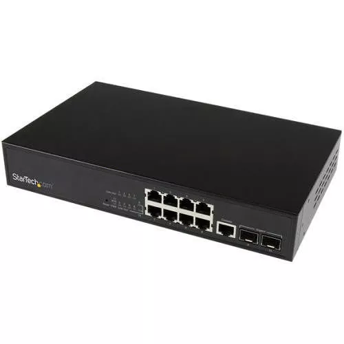 StarTech IES101002SFP 10 Port L2 Managed Gigabit Ethernet Switch with 2 Open SFP Slots - Rack