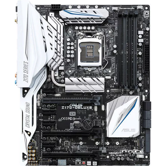 ASUS Z170-DELUXE Desktop Motherboard - 1x Socket H4 LGA-1151 - Intel Z170 - 4x DDR4 - RAID - 1x M.2 - 3x PCIe x16 - Wi-Fi - ATX
