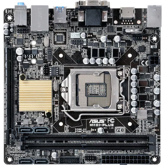 ASUS H110I-PLUS/CSM Desktop Motherboard - 1x Socket H4 LGA-1151 - Intel H110 - 2x DDR4 - 1x PCIe x16 - Mini ITX