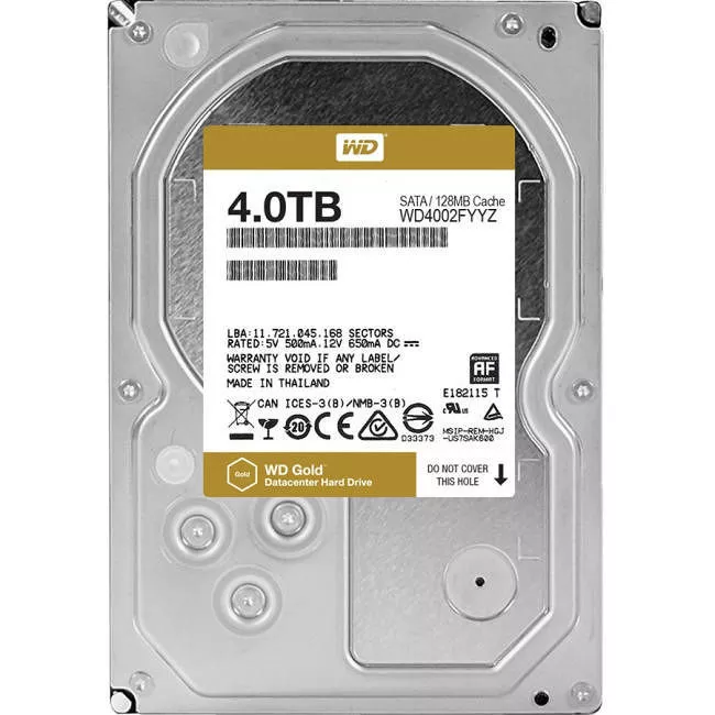 WD WD4002FYYZ Gold Hard Drive - 4 TB - 128 MB - 3.5 - SATA - 7200
