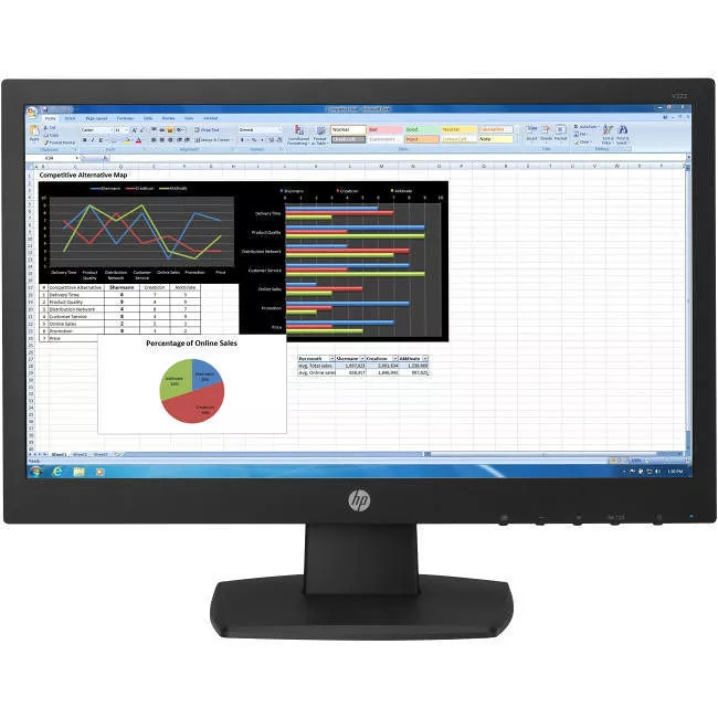 HP V5G70AA#ABA Business V223 21.5" LED LCD Monitor - 16:9 - 5 ms