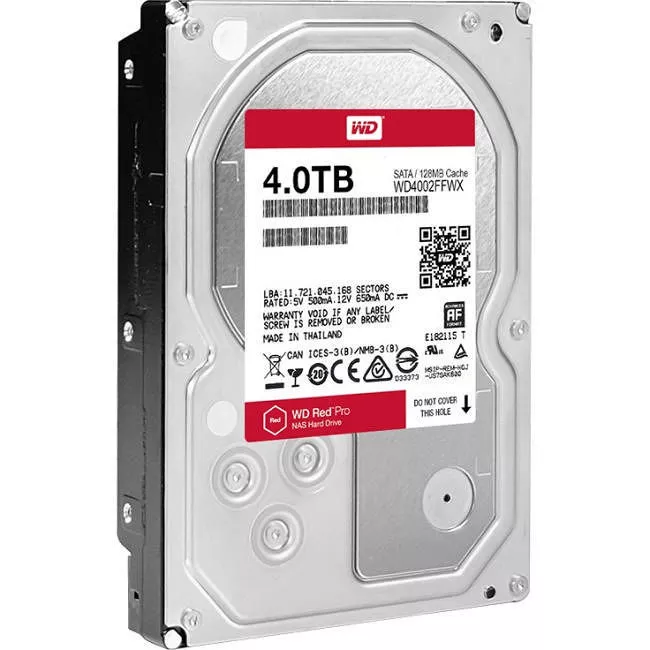 WD WD4002FFWX Red Pro Hard Drive - 4 TB - 128 MB - 3.5 - SATA - 7200
