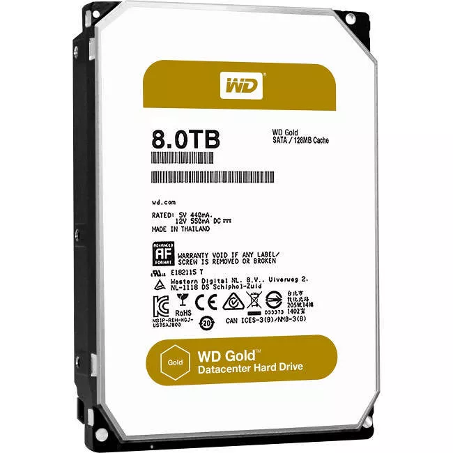 WD WD8002FRYZ Gold Hard Drive - 8 TB - 128 MB - 3.5 - SATA - 7200