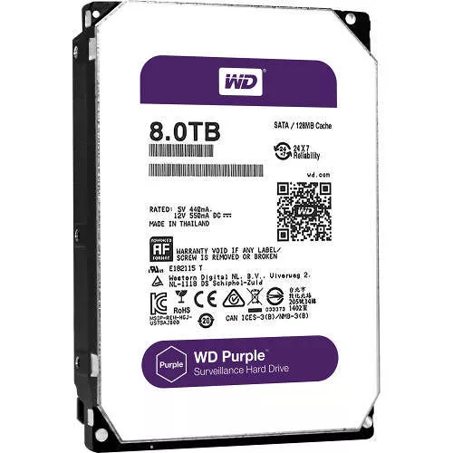 WD WD80PUZX Purple Hard Drive - 8 TB - 128 MB - 3.5 - SATA - 5400