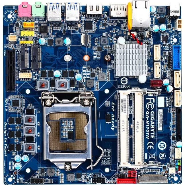 GIGABYTE GA-H170TN Desktop Motherboard - 1x Socket H4 LGA-1151 - Intel H170 - 2x DDR3L - 2x M.2 - Mini ITX
