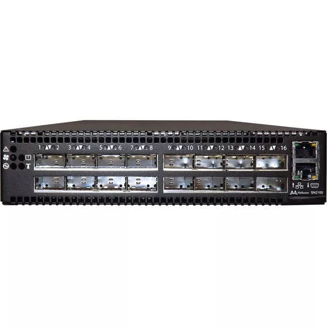 Mellanox MSN2100-CB2FC Spectrum Open Ethernet Switch - Linux - 1U - 100 GbE - 16 QSFP28 Port - P2C Airflow