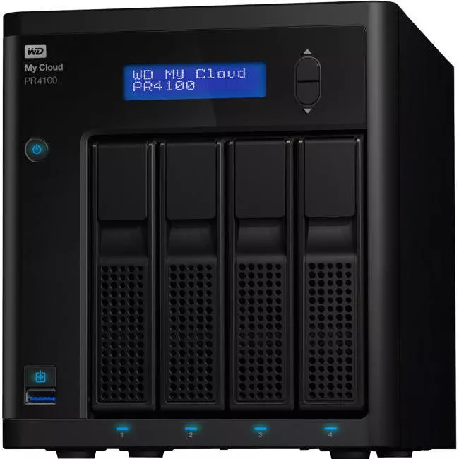WD WDBNFA0080KBK-NESN 8TB My Cloud PR4100 Pro Series Media Server NAS 
