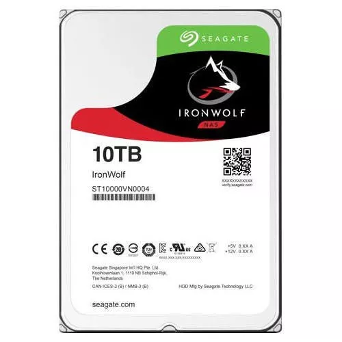 Seagate ST10000VN0004 IronWolf Hard Drive - 10 TB - 256 MB - 3.5 - SATA - 7200