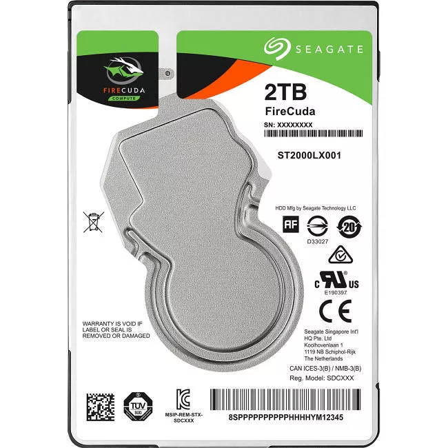 Seagate ST2000LX001 FireCuda 2 TB 2.5" SATA 5400 RPM 64 MB Hybrid Drive - SSHD