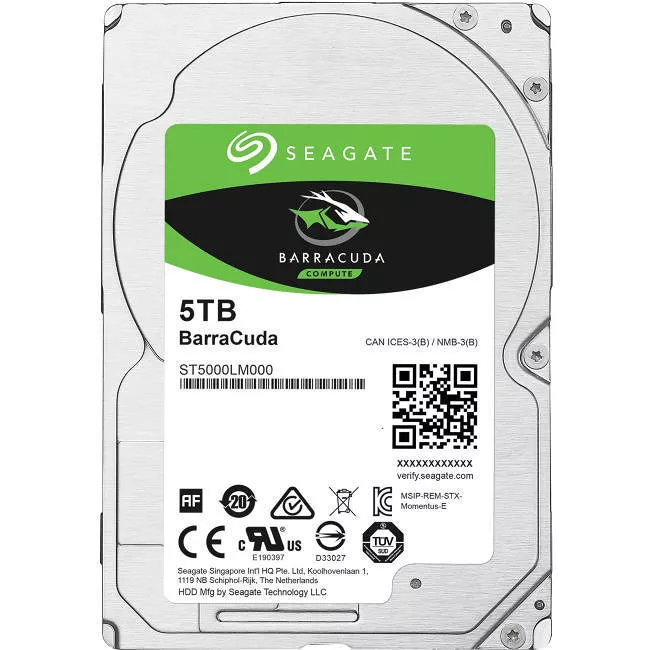 Seagate ST5000LM000 BarraCuda Hard Drive - 5 TB - 128 MB - 2.5 - SATA - 5400