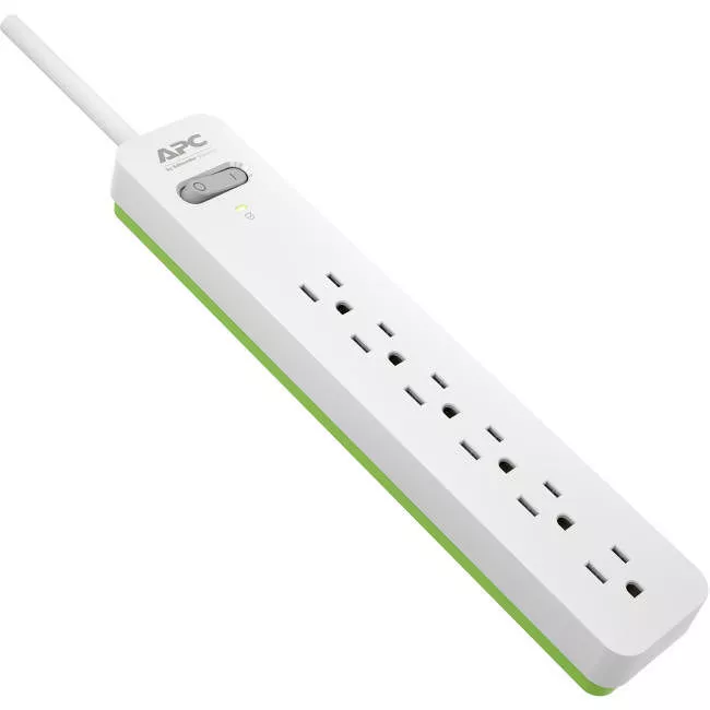APC PE66W Essential SurgeArrest, 6 Outlets, 6 Foot Cord, 120V, White Surge Suppressor