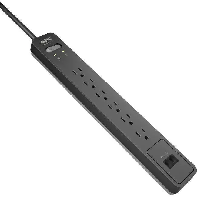 APC PE6T Essential SurgeArrest, 6 Outlets, Phone Protection, 120V Surge Suppressor