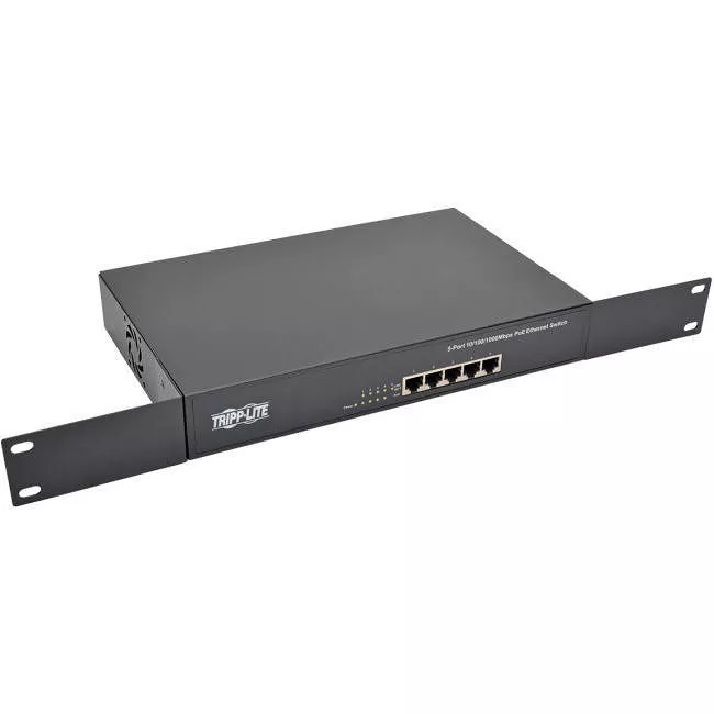Tripp Lite NG5POE 5-Port 10/100/1000 Mbps 1U Rack-Mount/Desktop Gigabit Ethernet Unmanaged Switch with PoE+ 75W