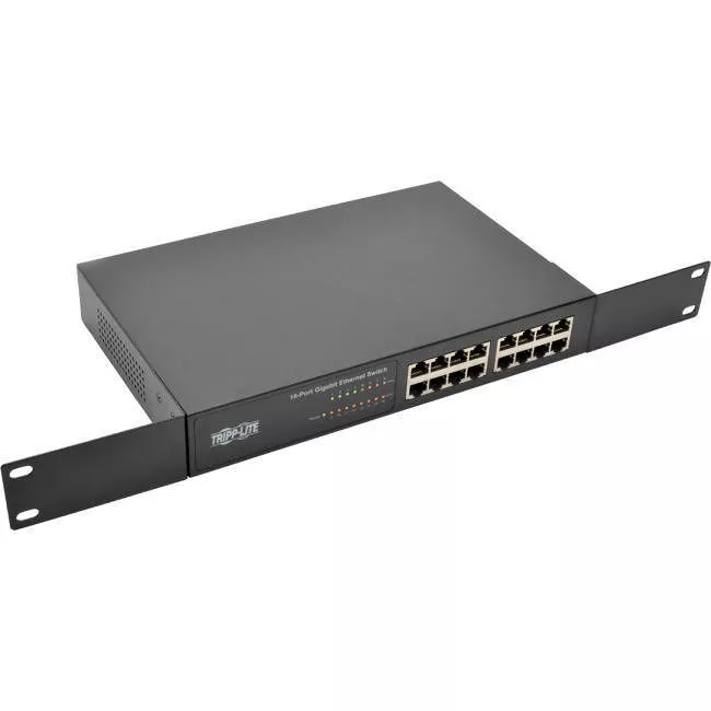 Tripp Lite NG16 16-Port 10/100/1000 Mbps 1U Rack-Mount/Desktop Gigabit Ethernet Unmanaged Switch Metal Housing