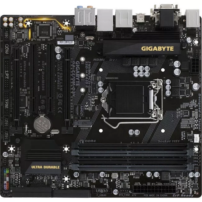 GIGABYTE GA-Z270M-D3H Desktop Motherboard - 1x Socket H4 LGA-1151 - Intel Z270 - 4x DDR4 - RAID - 1x M.2 - 2x PCIe x16 - Micro ATX