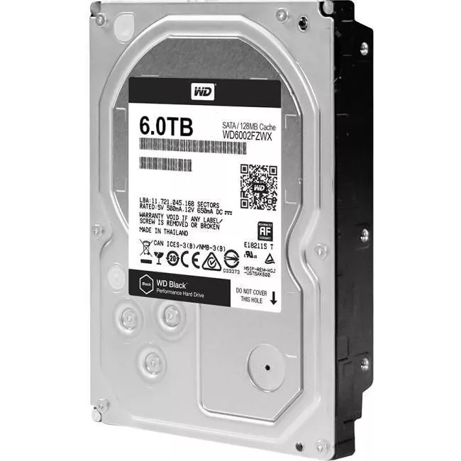 WD WD6002FZWX Black Hard Drive - 6 TB - 128 MB - 3.5 - SATA - 7200