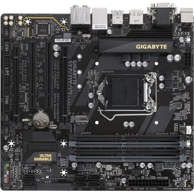 GIGABYTE GA-B250M-D3H Desktop Motherboard - 1x Socket H4 LGA-1151 - Intel B250 - 4x DDR4 - 1x M.2 - 2x PCIe x16 - Micro ATX