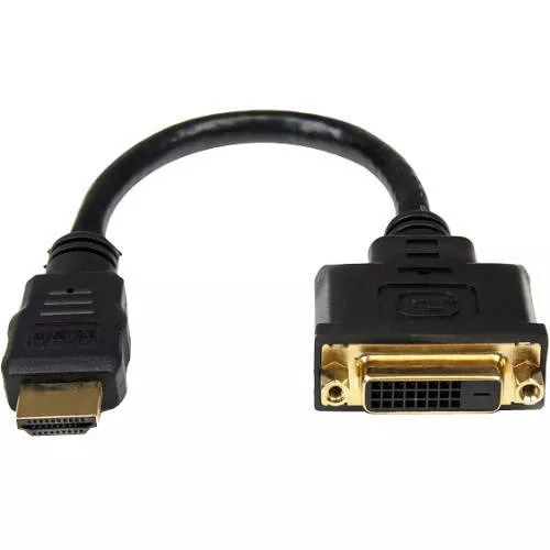 StarTech HDDVIMF8IN 8in HDMI® to DVI-D Video Cable Adapter - HDMI Male to DVI Female