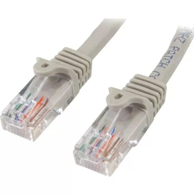 StarTech 45CROSS6GR 6 ft Gray Snagless Cat5e Crossover UTP Patch Cable