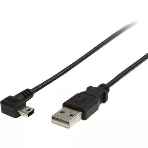 StarTech USB2HABM3RA 3 ft Mini USB Cable - A to Right Angle Mini B