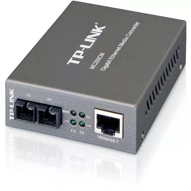 TP-LINK MC200CM - Gigabit SFP to RJ45 Fiber Media Converter - Black