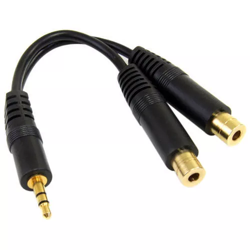 StarTech MUY1MFF Stereo Splitter Cable - Phono Stereo 3.5mm (M) - Phono 2x Stereo (F) - 6in