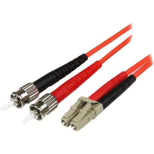 StarTech 50FIBLCST10 10m Fiber Optic Cable - Multimode Duplex 50/125 - LC to ST Fiber Patch Cable