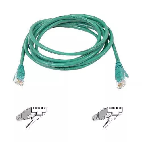 Belkin A3L980-08-GRN-S Cat6 Patch Cable - 8ft - Green - RJ-45 - M/M
