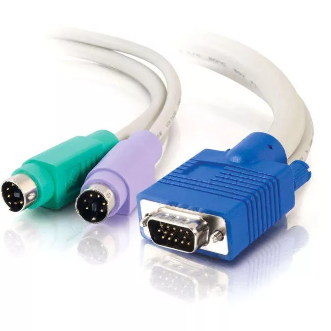C2G 23473 6ft 3-in-1 HD15 VGA MM + PS/2 MM KVM Cable