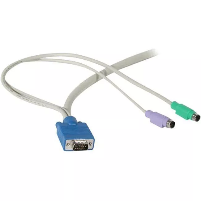 C2G 24068 10ft 3-in-1 HD15 VGA MM + PS/2 MM KVM Cable