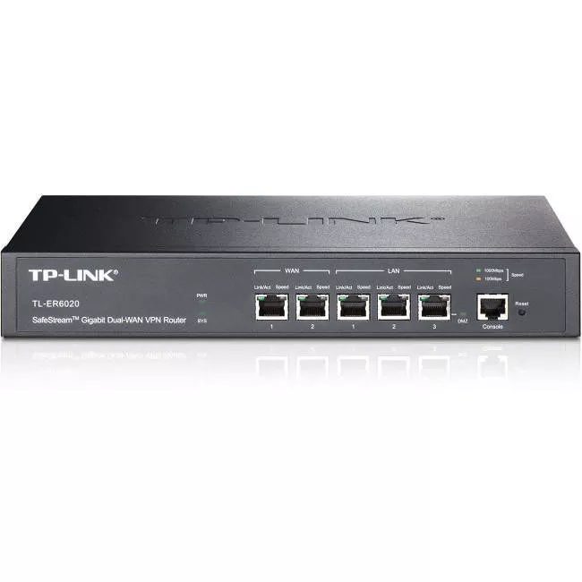 TP-LINK TL-ER6020 Gigabit Dual-WAN VPN Router, 2 WAN ports, 2 LAN ports, 1 DMZ port