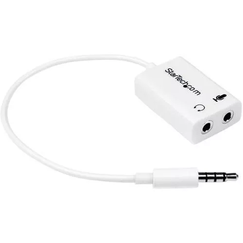 StarTech MUYHSMFFADW 3.5mm 4 Position to 2x 3 Position 3.5mm Headset Splitter Adapter M/F - White