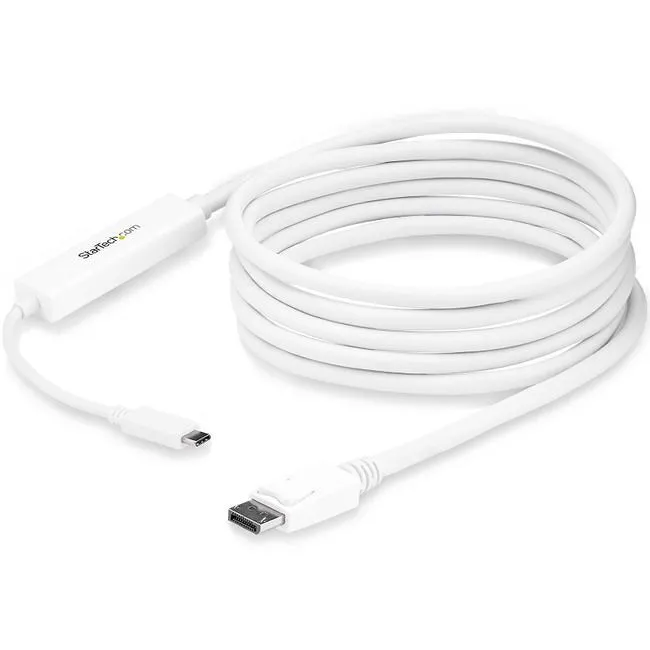 StarTech CDP2DPMM3MW 9.8 ft USB C to DisplayPort Video Adapter Cable - 4K 60Hz - White